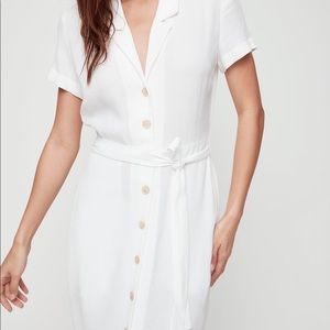 Aritzia White Button Up Midi Dress